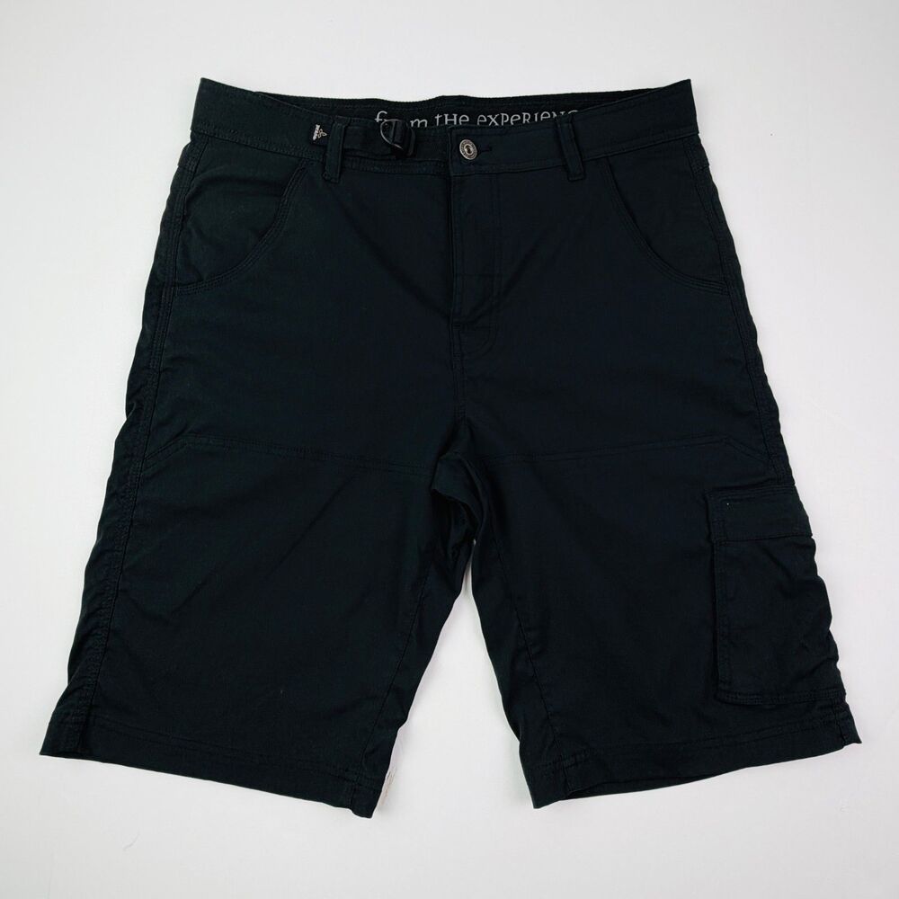 prAna Black Stretch Cargo Hiking Shorts Medium